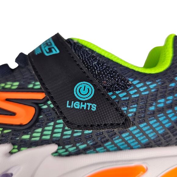 Skechers S-Lights Flex-Glow Elite Vorlo Navy/Multi NIB Kids' Size 3 - Picture 7 of 13